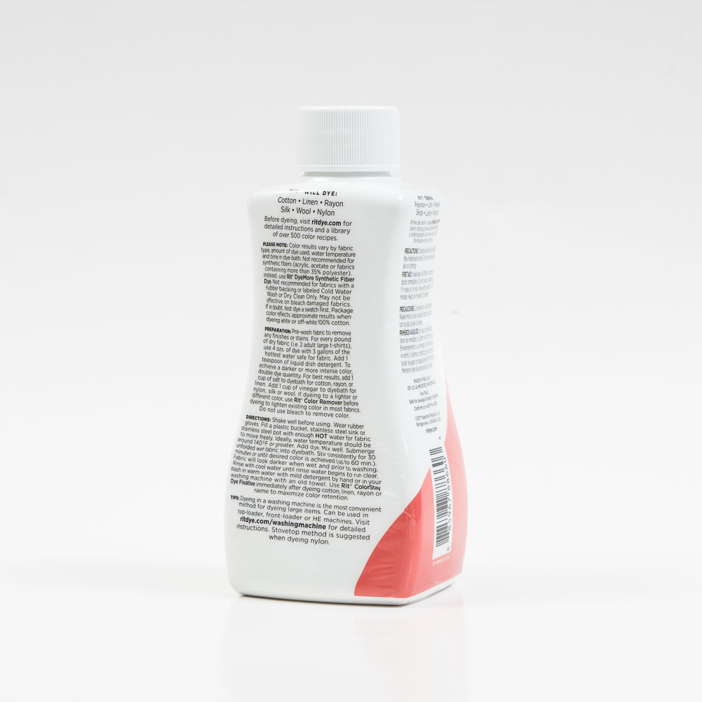 Rit All-Purpose Liquid Fabric Dye - Coral - 8oz Bottle Detail Rit All-Purpose Liquid Fabric Dye - Coral - 8oz Bottle Detail