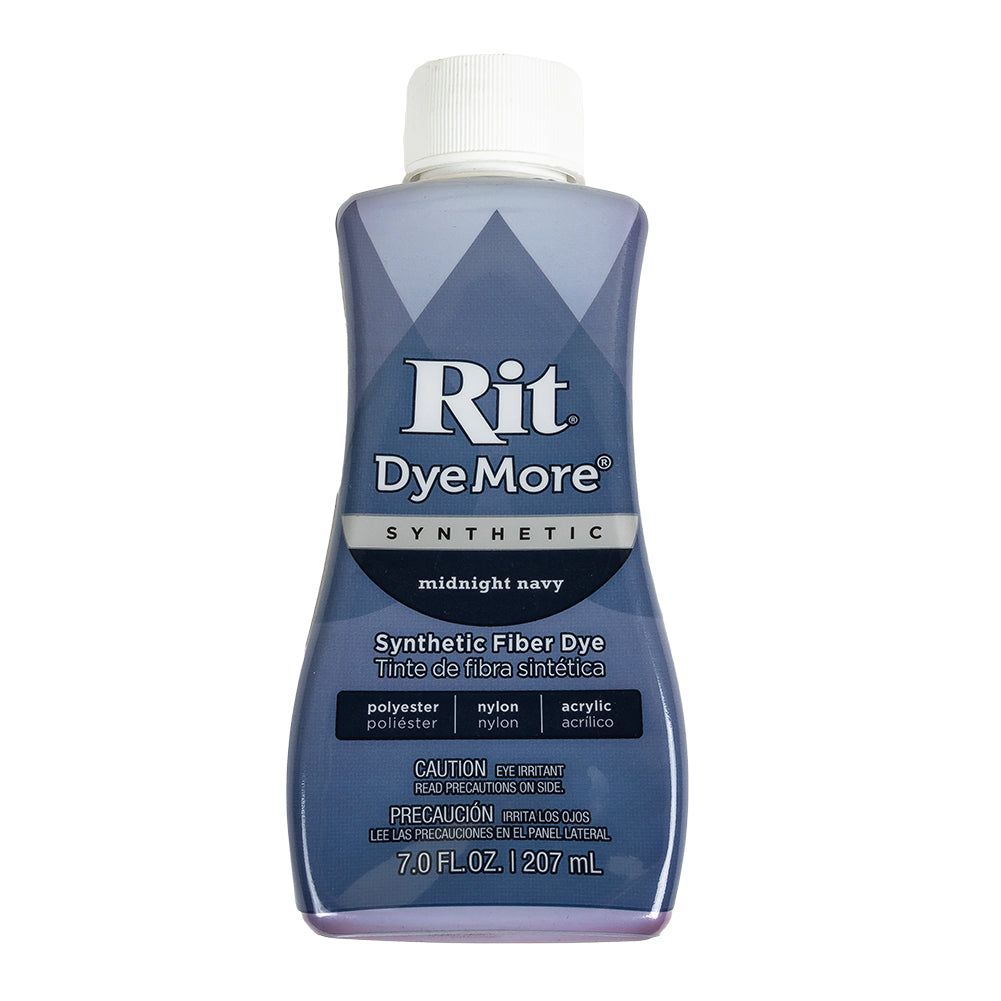 Rit DyeMore Synthetic Fiber Dye - Midnight Navy - 7oz Bottle Rit DyeMore Synthetic Fiber Dye - Midnight Navy - 7oz Bottle