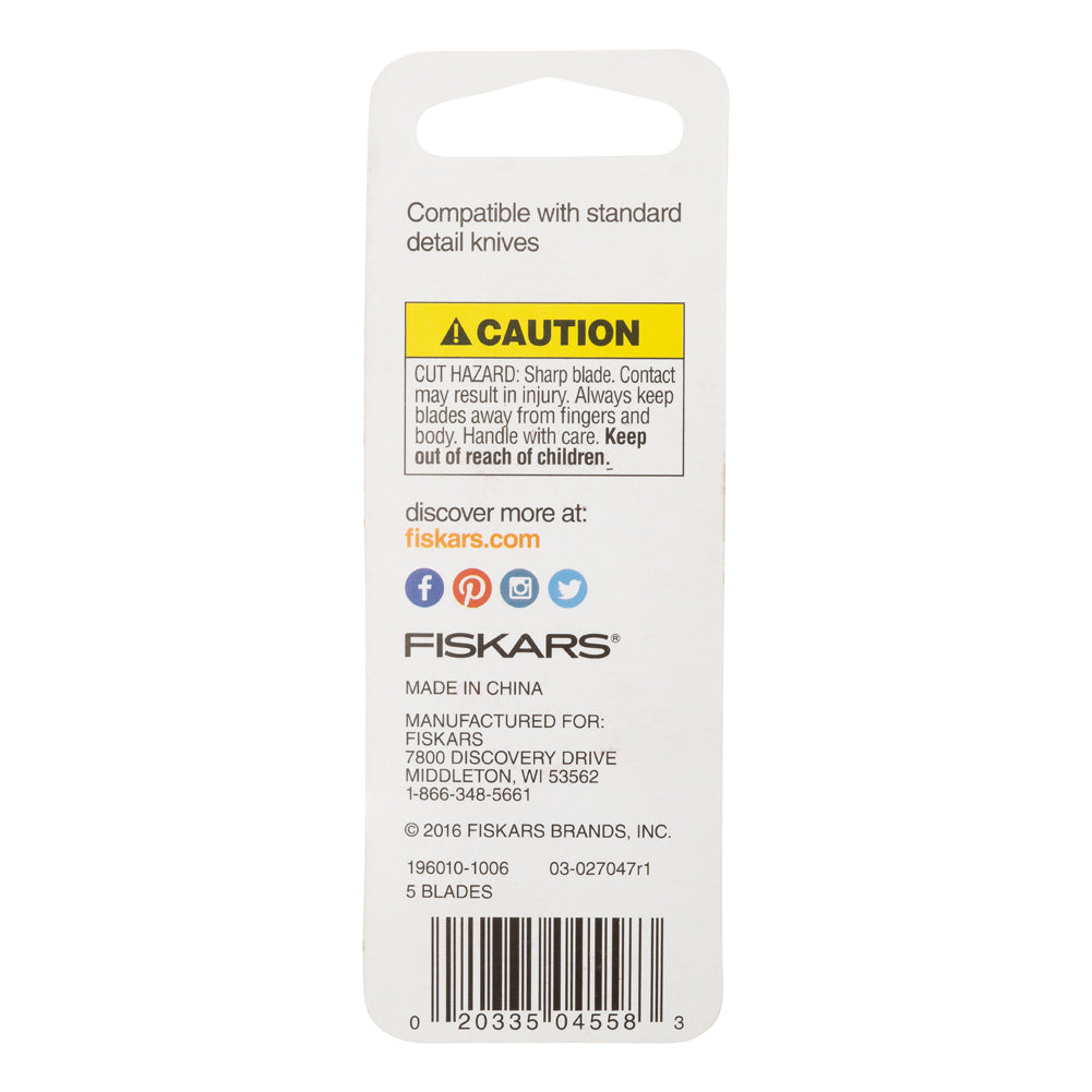 Standard Craft Knife Blades #11 by Fiskars - 5ct Standard Craft Knife Blades #11 by Fiskars - 5ct