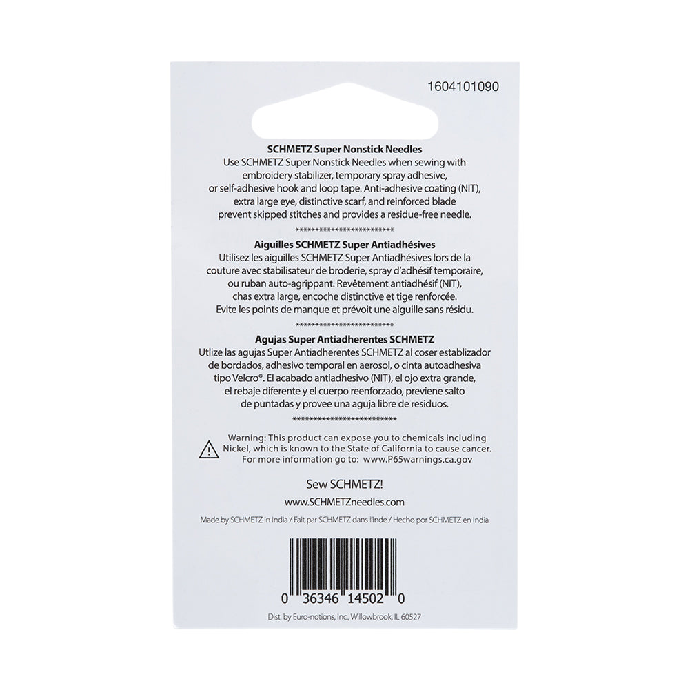 Schmetz Super Nonstick Machine Needles - 80/12 - 5 ct Schmetz Super Nonstick Machine Needles - 80/12 - 5 ct