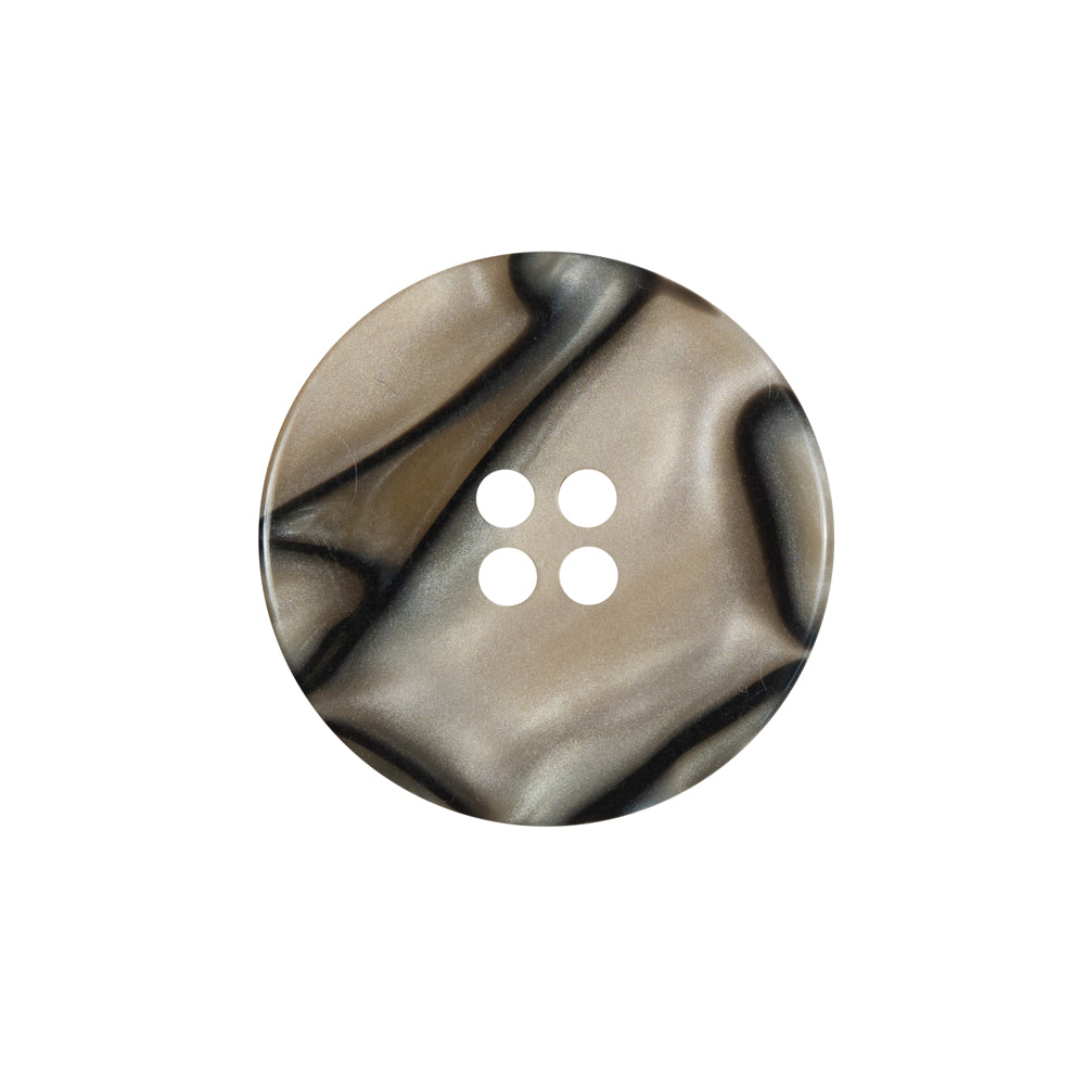 Beige and Black Plastic 4-Hole Button - 36L/23mm Detail Beige and Black Plastic 4-Hole Button - 36L/23mm Detail