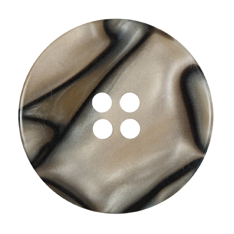 Beige and Black Plastic 4-Hole Button - 60L/38mm Detail Beige and Black Plastic 4-Hole Button - 60L/38mm Detail