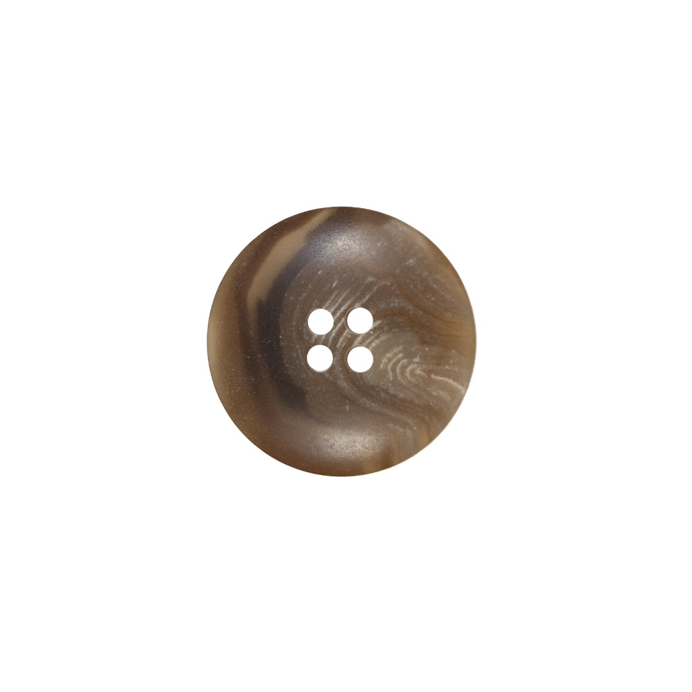 Beige and Brown Swirl 4-Hole Plastic Button - 24L/15mm Detail Beige and Brown Swirl 4-Hole Plastic Button - 24L/15mm Detail