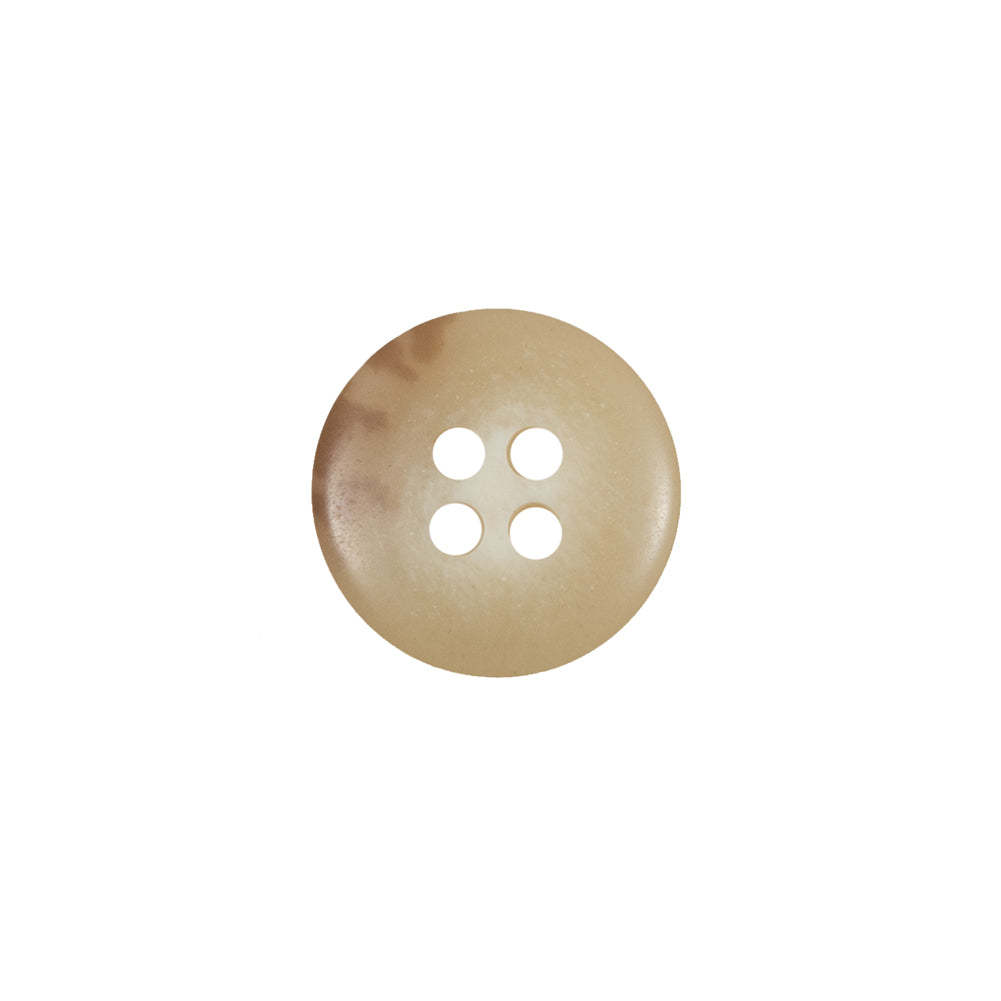 Brown and Beige Plastic 4-Hole Button - 22L/14mm Detail Brown and Beige Plastic 4-Hole Button - 22L/14mm Detail