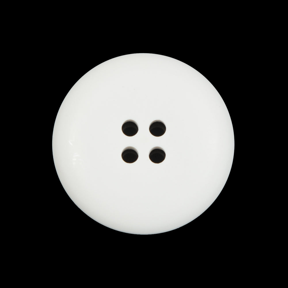 White 4-Hole Plastic Button - 40L/25.5mm Detail White 4-Hole Plastic Button - 40L/25.5mm Detail