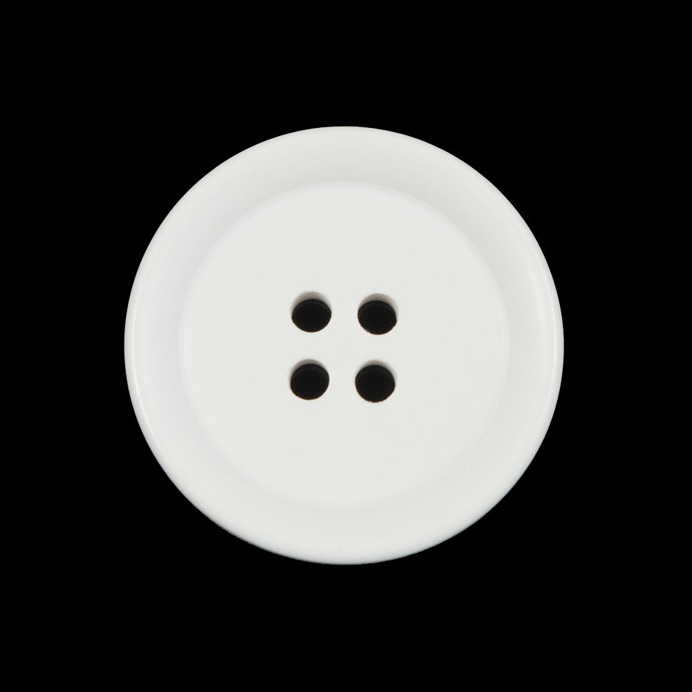 White 4-Hole Plastic Button - 40L/25.5mm White 4-Hole Plastic Button - 40L/25.5mm
