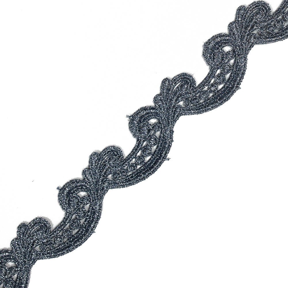 Metallic Navy Guipure Lace Trim - 1.25 - Detail