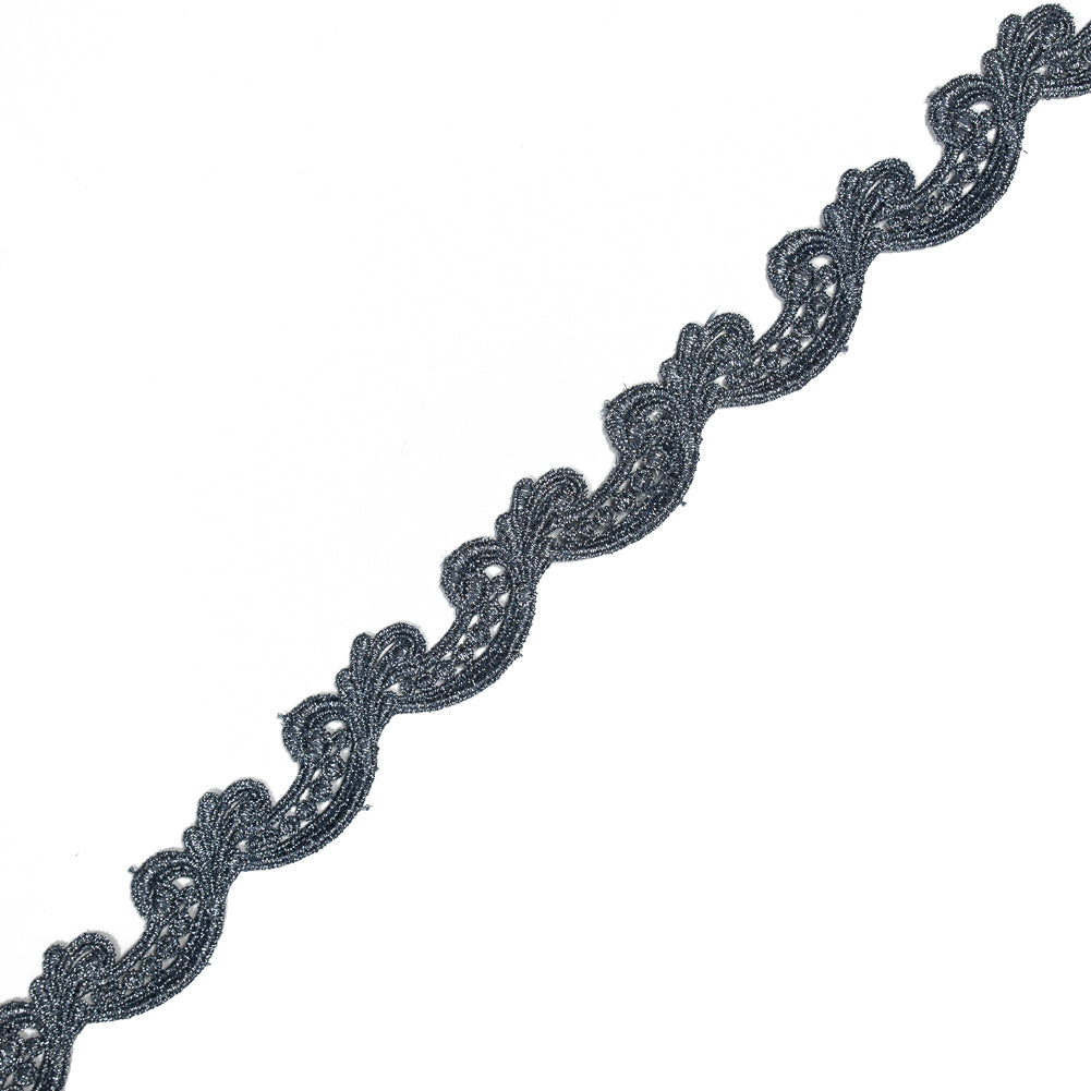 Metallic Navy Guipure Lace Trim - 1.25