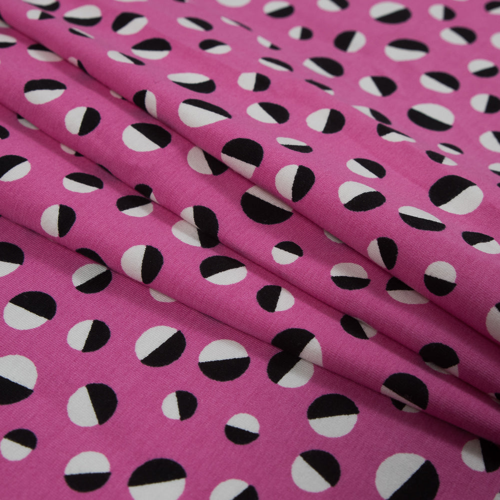 Pink Orbs Printed Cotton Jersey Folded Pink Orbs Printed Cotton Jersey Folded