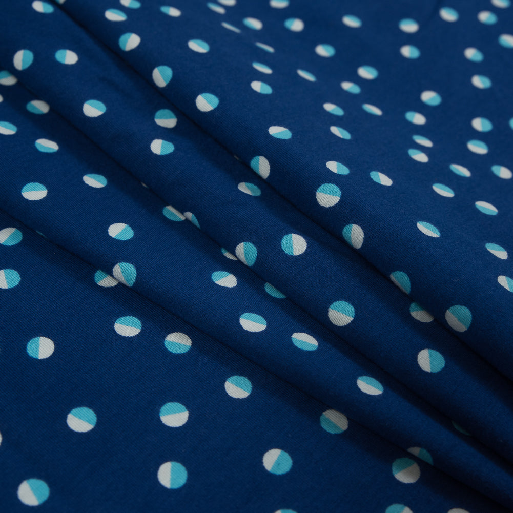 Royal Blue Orbs Cotton Jersey Folded Royal Blue Orbs Cotton Jersey Folded