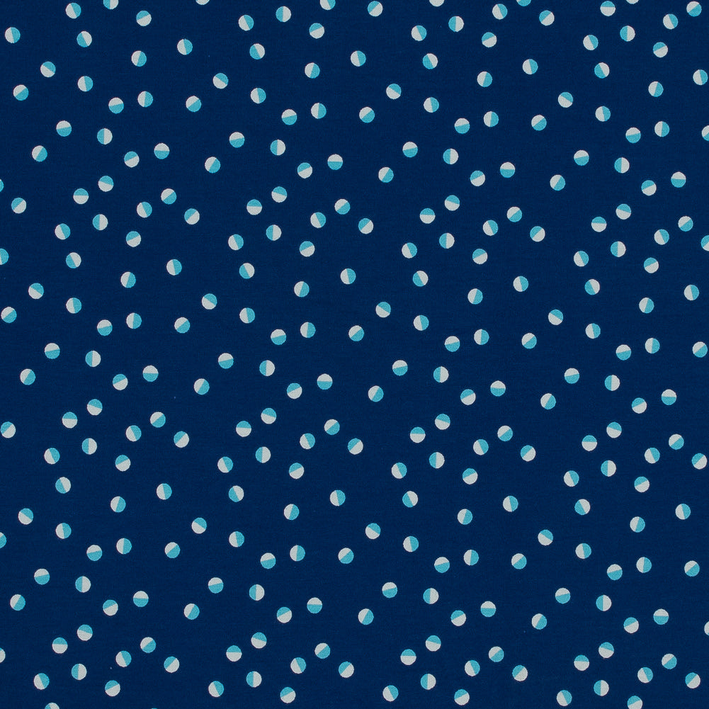Royal Blue Orbs Cotton Jersey Royal Blue Orbs Cotton Jersey