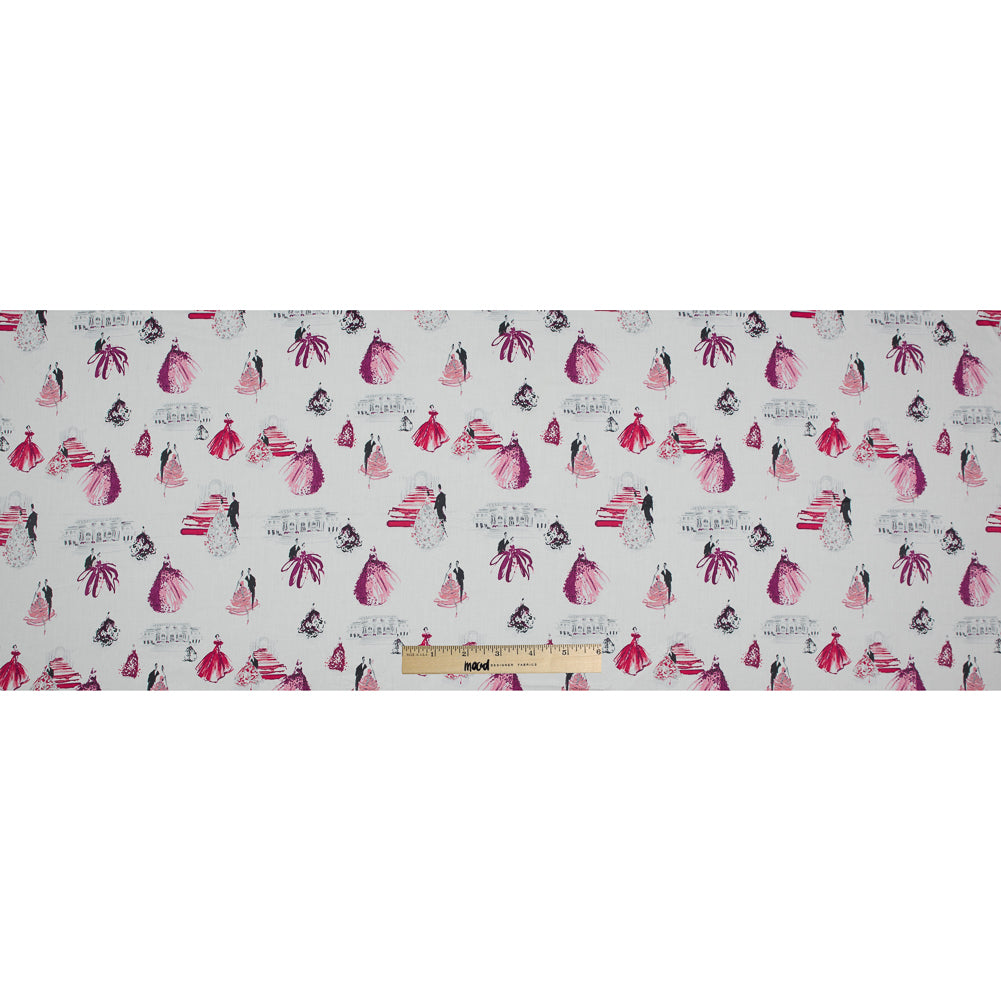 The Met Gala in Paris Pink and Gray Cotton Sateen Full The Met Gala in Paris Pink and Gray Cotton Sateen Full