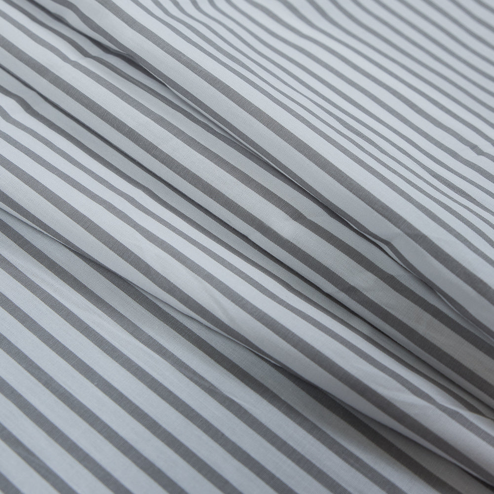 Gray and White Striped Cotton Voile Folded Gray and White Striped Cotton Voile Folded