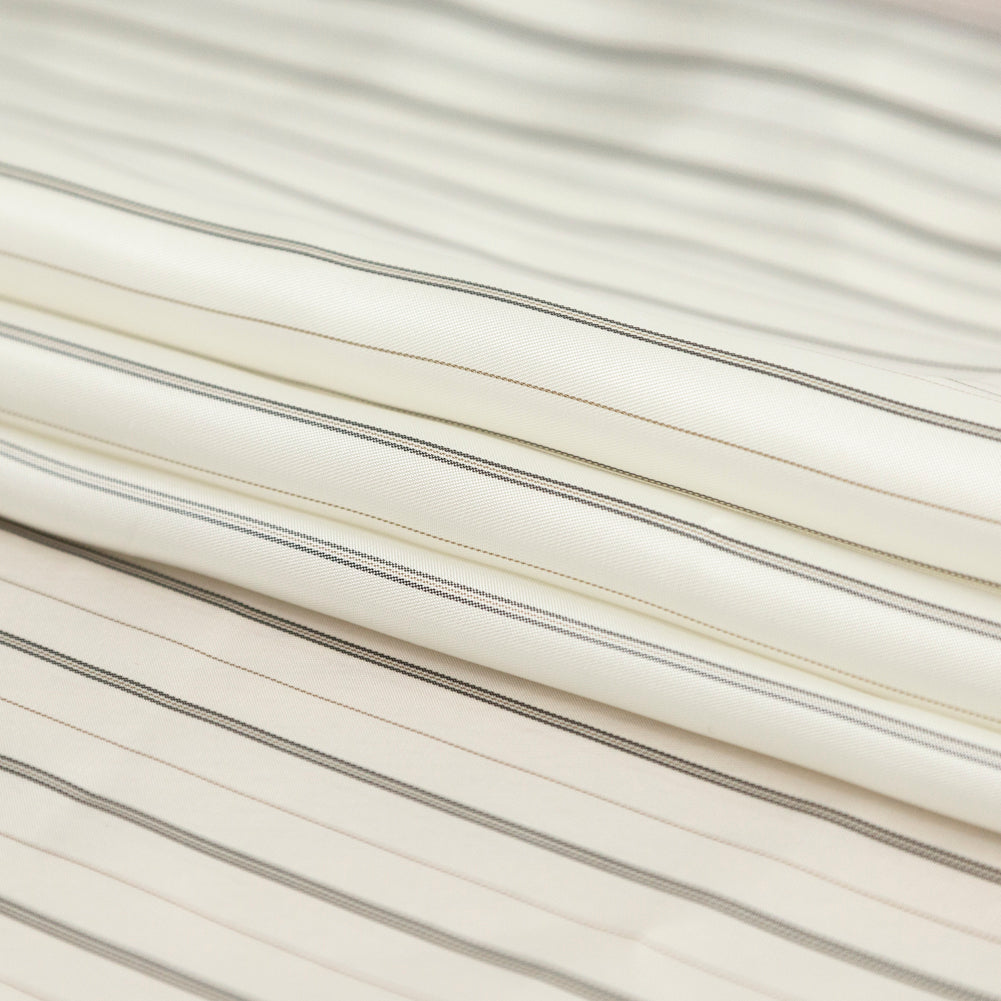 Bemberg Lining - Ivory and Black Stripes Detail Bemberg Lining - Ivory and Black Stripes Detail