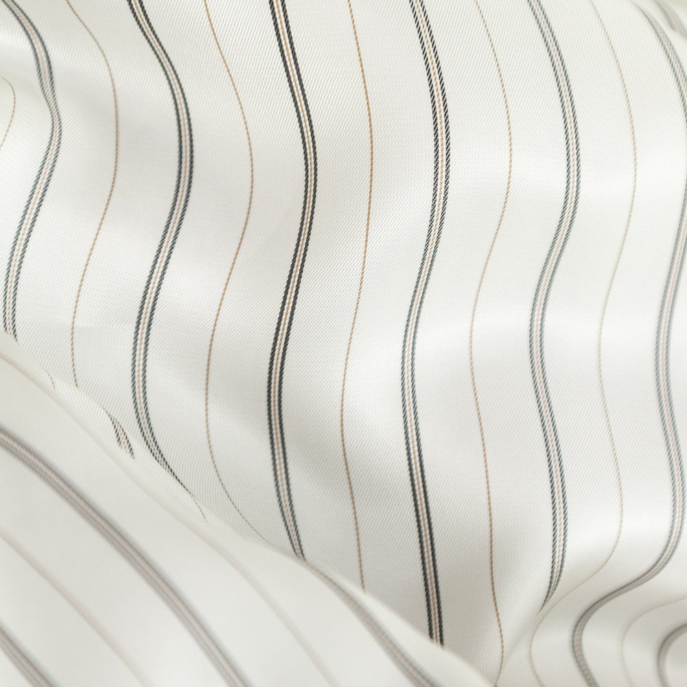 Bemberg Lining - Ivory and Black Stripes Full Bemberg Lining - Ivory and Black Stripes Full