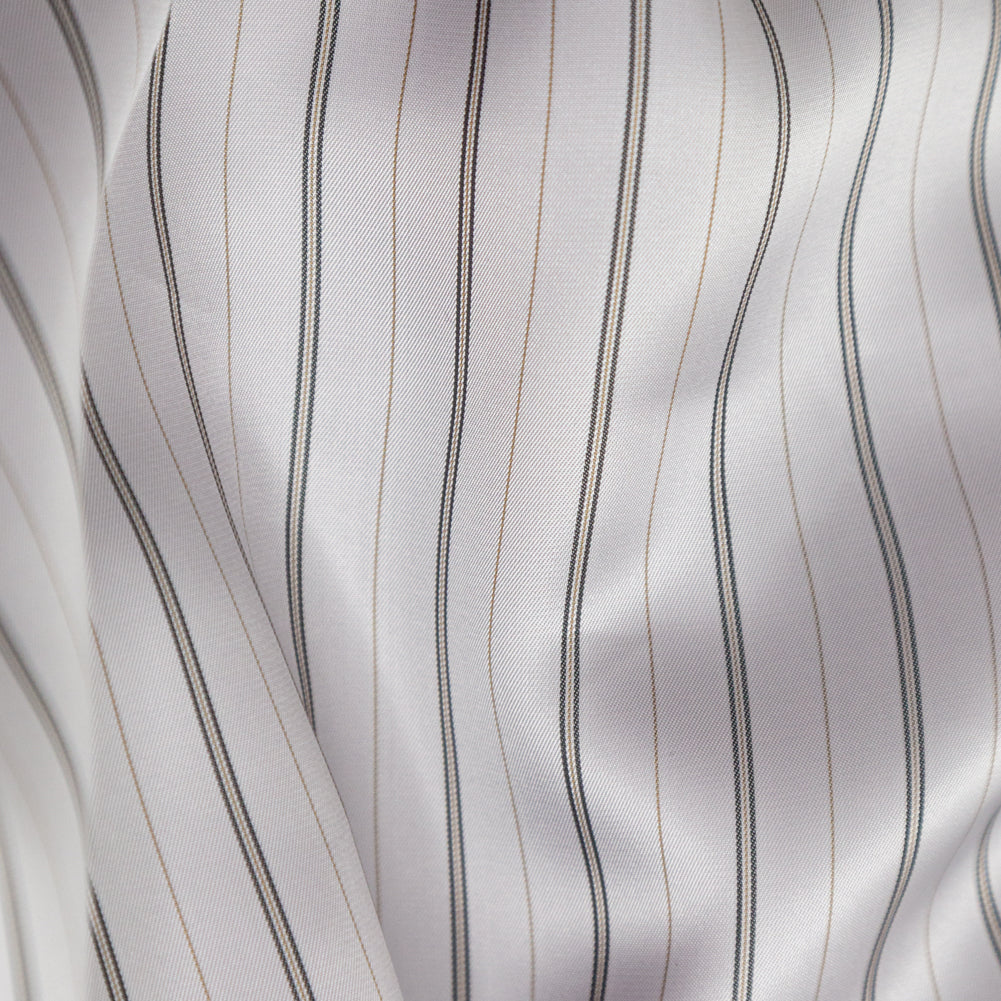 Bemberg Lining - Light Gray and Black Stripes Full Bemberg Lining - Light Gray and Black Stripes Full