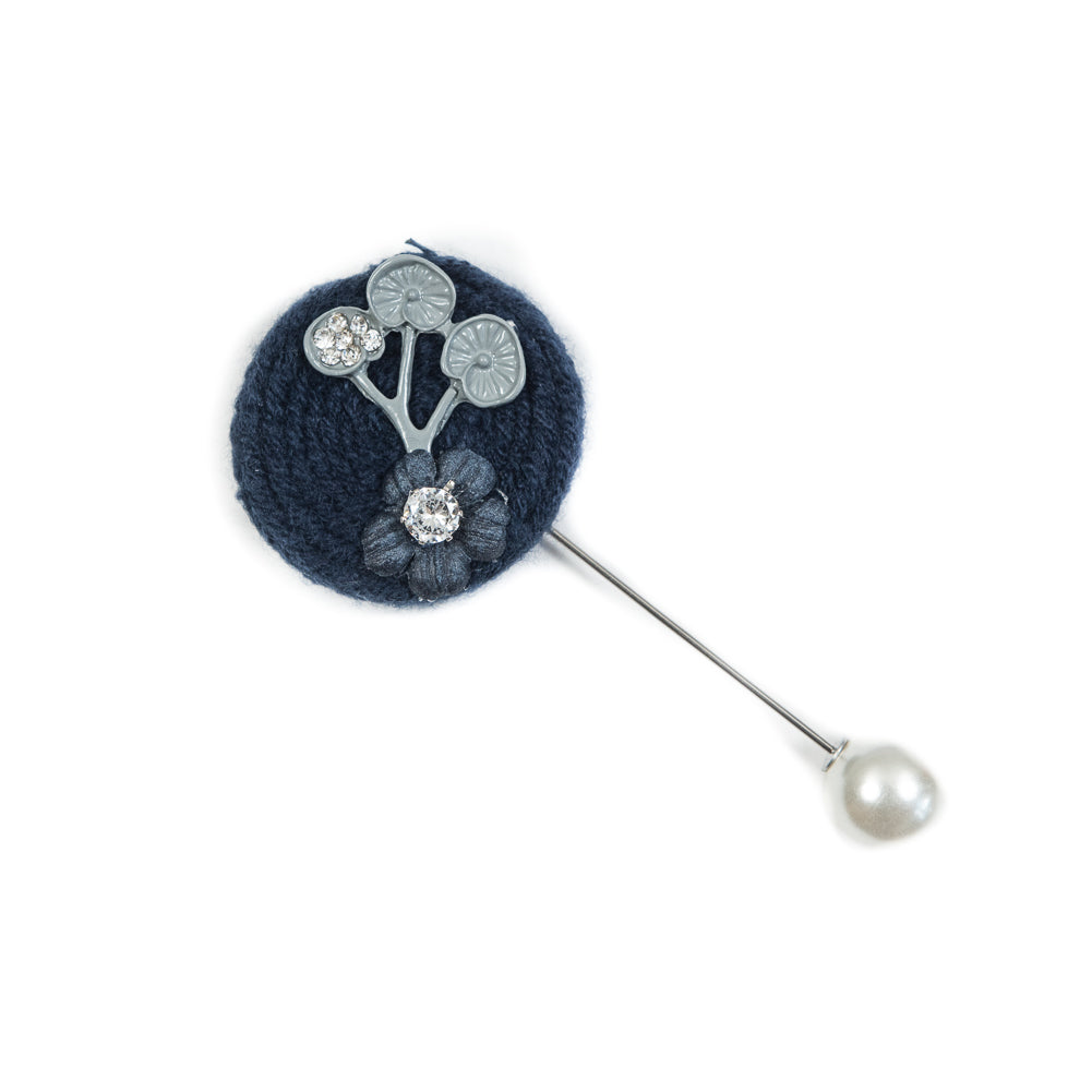 Italian Navy Brooch with Pearl Closure - 3.5" Italian Navy Brooch with Pearl Closure - 3.5"