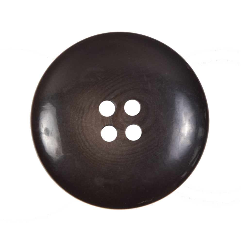 Matte Brown Plastic 4-Hole Button - 44L/28mm Detail Matte Brown Plastic 4-Hole Button - 44L/28mm Detail