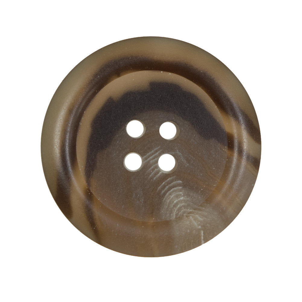 Brown and Beige Plastic 4-Hole Button - 44L/28mm Brown and Beige Plastic 4-Hole Button - 44L/28mm