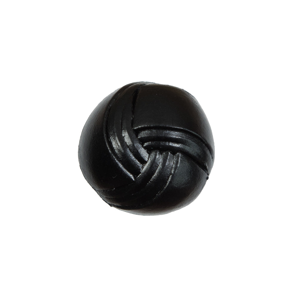Black Leather Shank Back Button - 32L/20mm Black Leather Shank Back Button - 32L/20mm