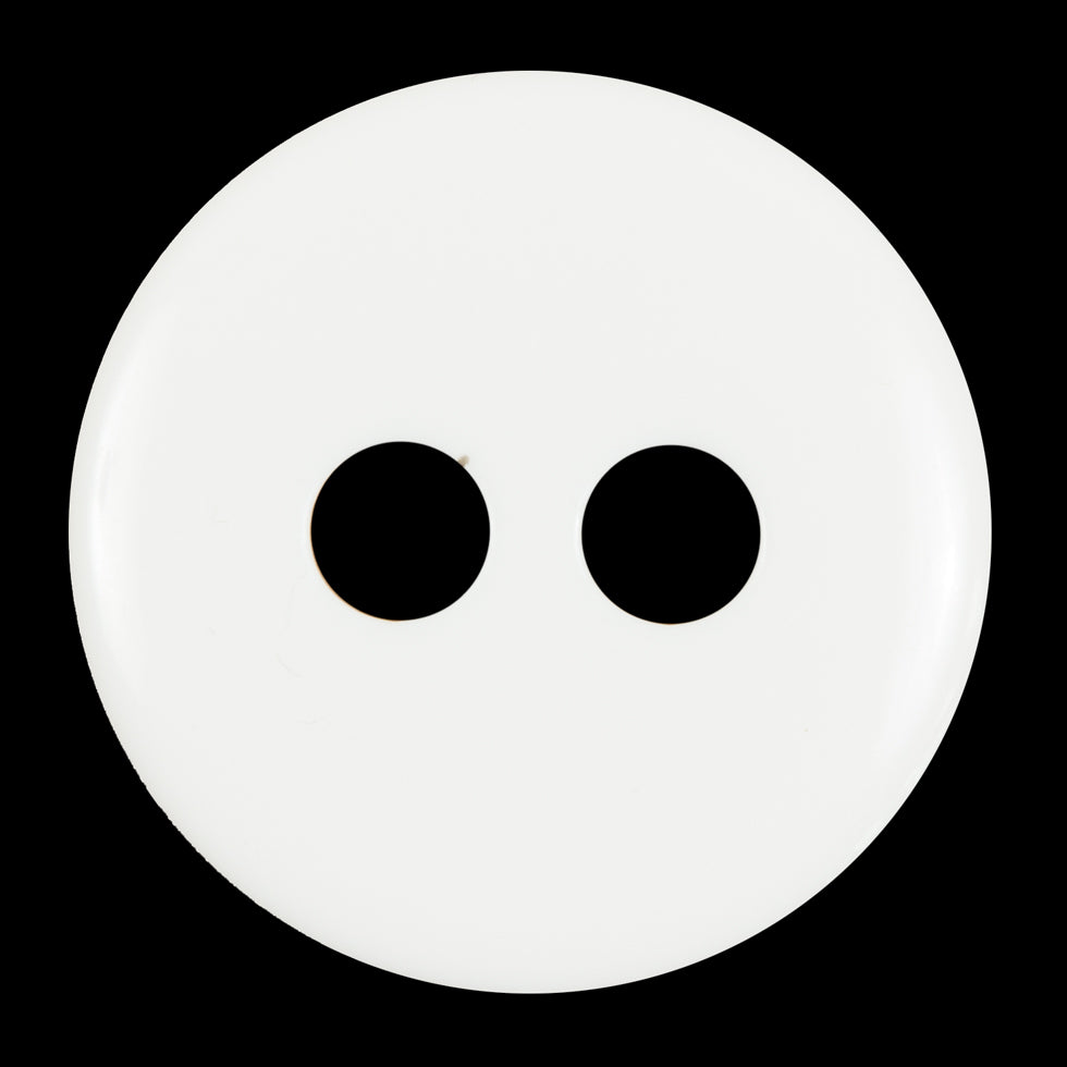 White Plastic 2-Hole Button - 55L/35mm Detail White Plastic 2-Hole Button - 55L/35mm Detail
