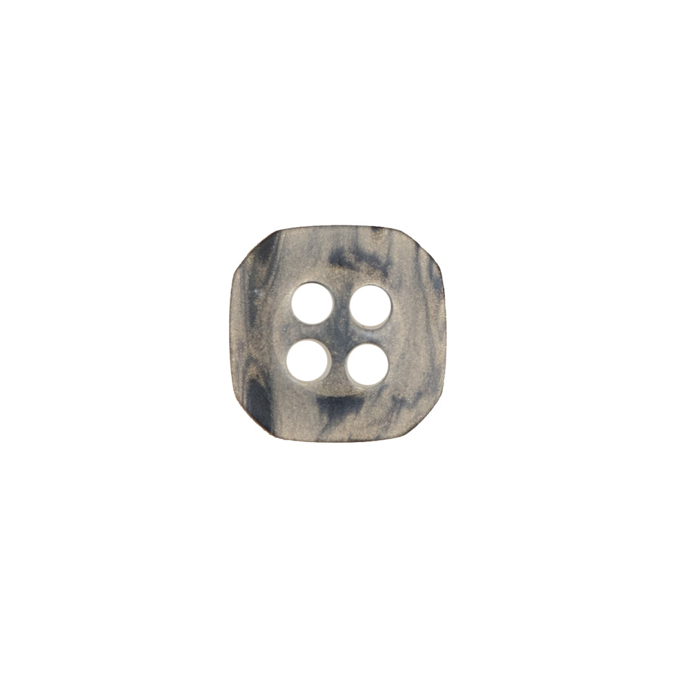 Gray and Beige Square Plastic 4-Hole Button - 20L/12.5mm Detail Gray and Beige Square Plastic 4-Hole Button - 20L/12.5mm Detail