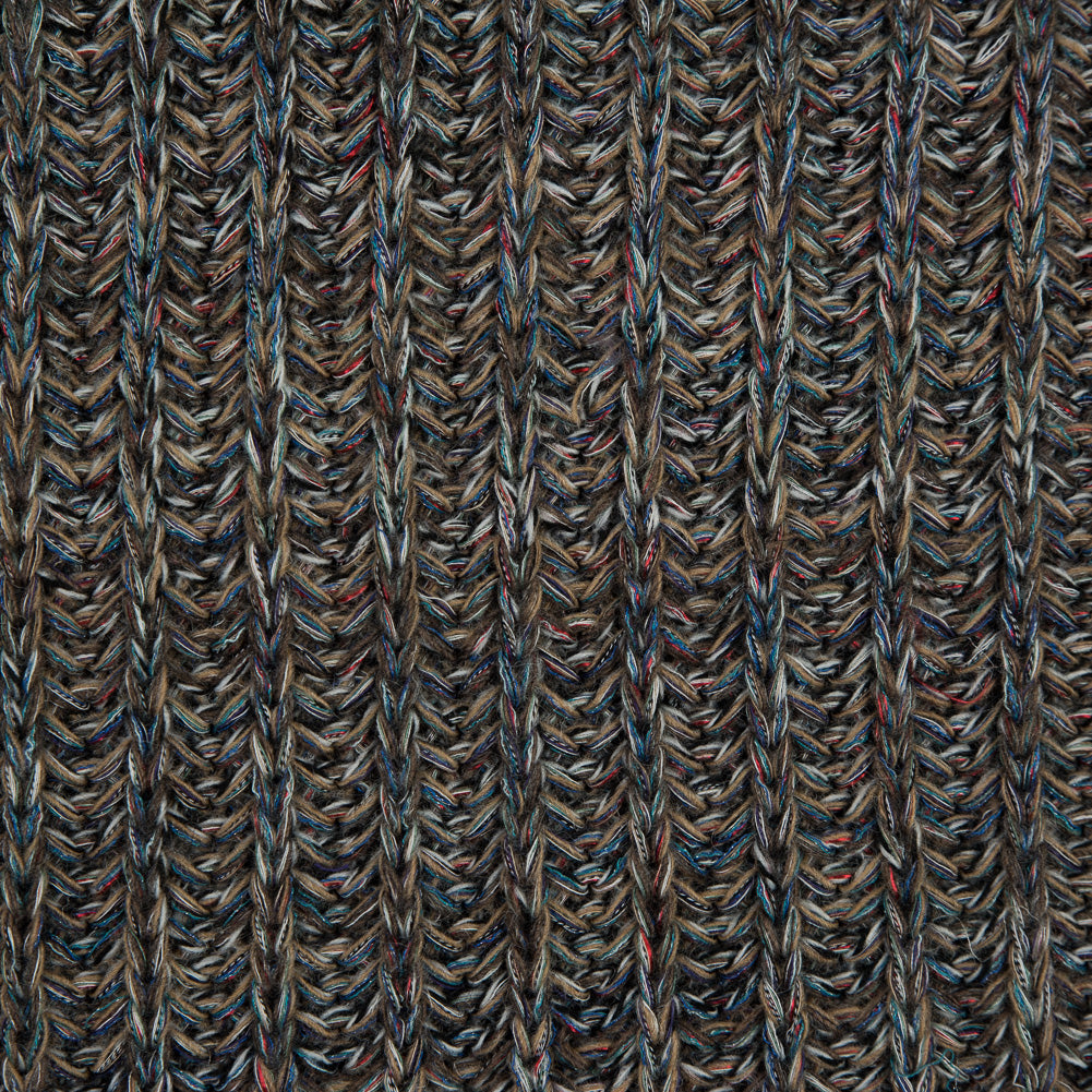 Italian Taupe and Blue Chunky Wool Knit Full Italian Taupe and Blue Chunky Wool Knit Full