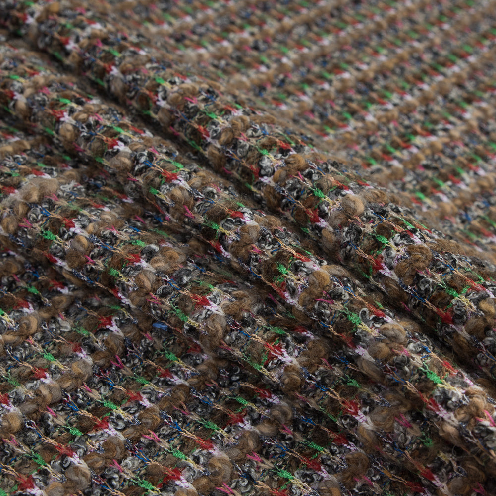 Italian Beige, Green and Red Chunky Wool Knit Detail Italian Beige, Green and Red Chunky Wool Knit Detail