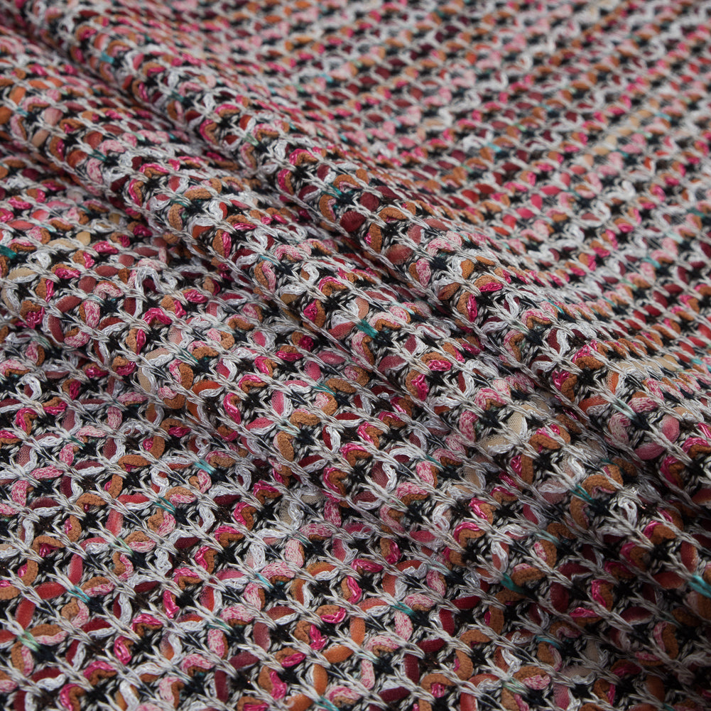 Italian Pink and Orange Blended Wool Knit Detail Italian Pink and Orange Blended Wool Knit Detail