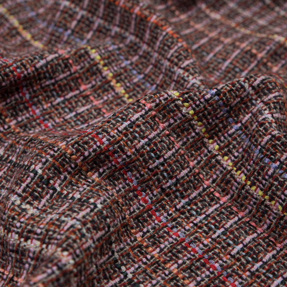Red and Pink Woven Wool Tweed Full Red and Pink Woven Wool Tweed Full