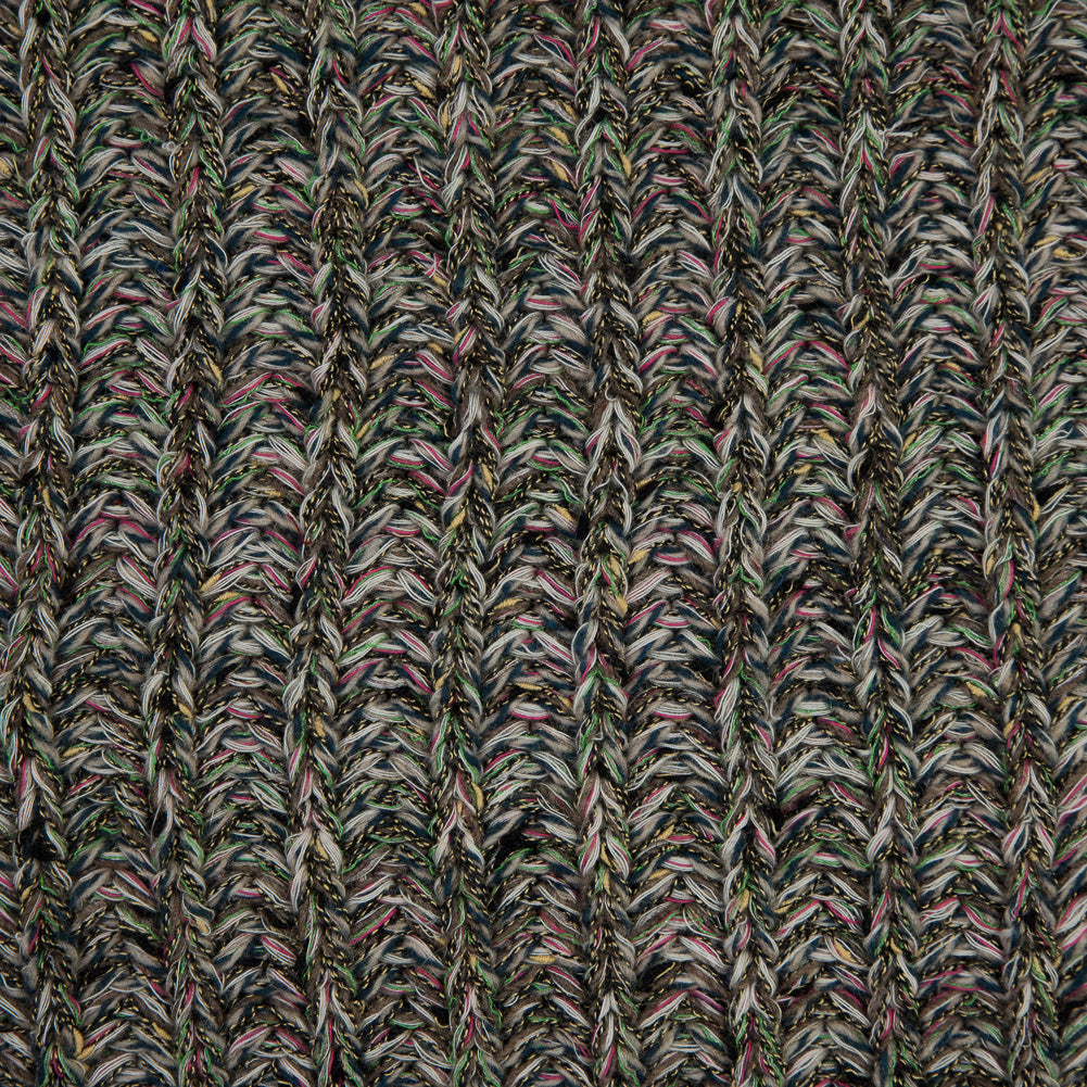 Italian Green and Pink Chunky Wool Knit Full Italian Green and Pink Chunky Wool Knit Full