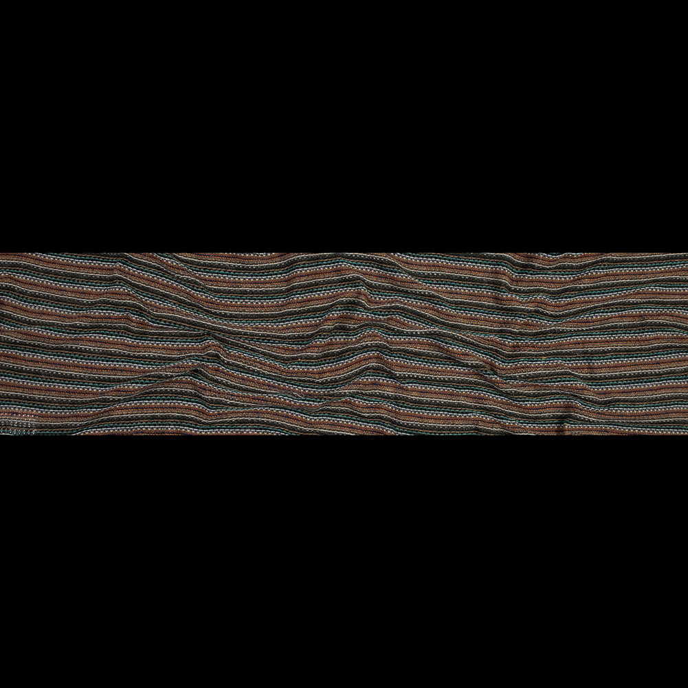 Italian Olive and Orange Striped Wool Knit Folded Italian Olive and Orange Striped Wool Knit Folded