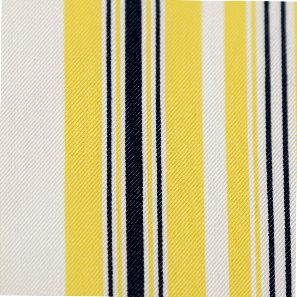 Yellow, Navy and White Striped Polyester Twill Full Yellow, Navy and White Striped Polyester Twill Full