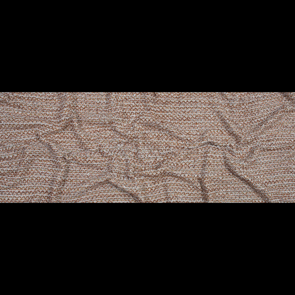 Italian White and Orange Blended Wool Knit Folded