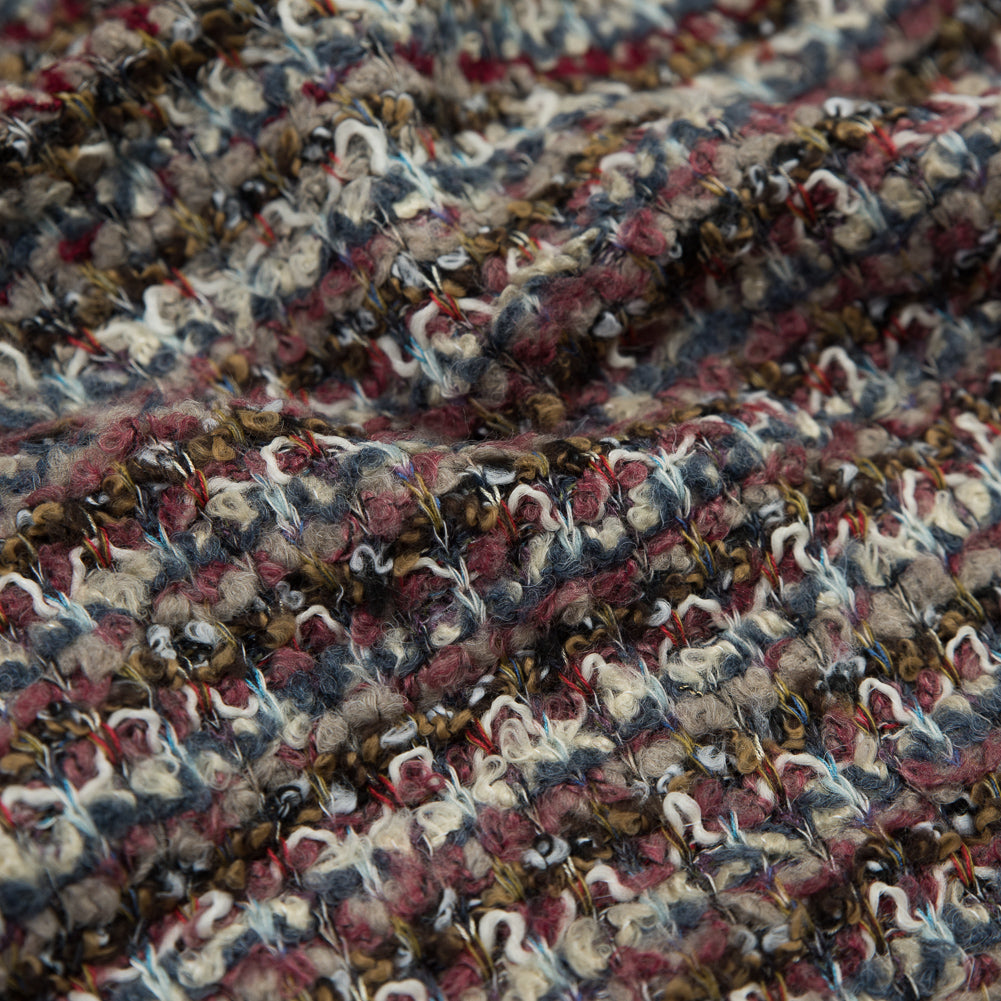 Italian Beige, Red and Slate Chunky Wool Knit Full Italian Beige, Red and Slate Chunky Wool Knit Full