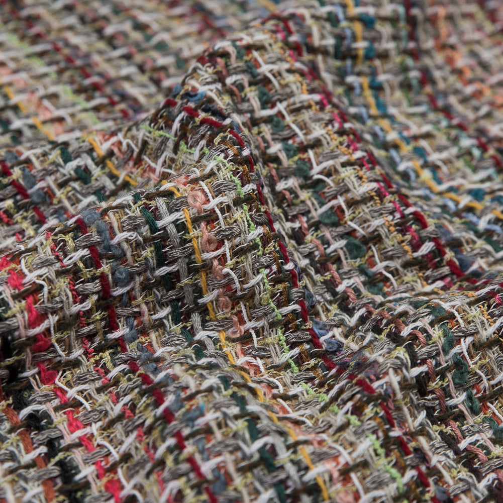 Multicolor Loosely Woven Wool Tweed Full Multicolor Loosely Woven Wool Tweed Full