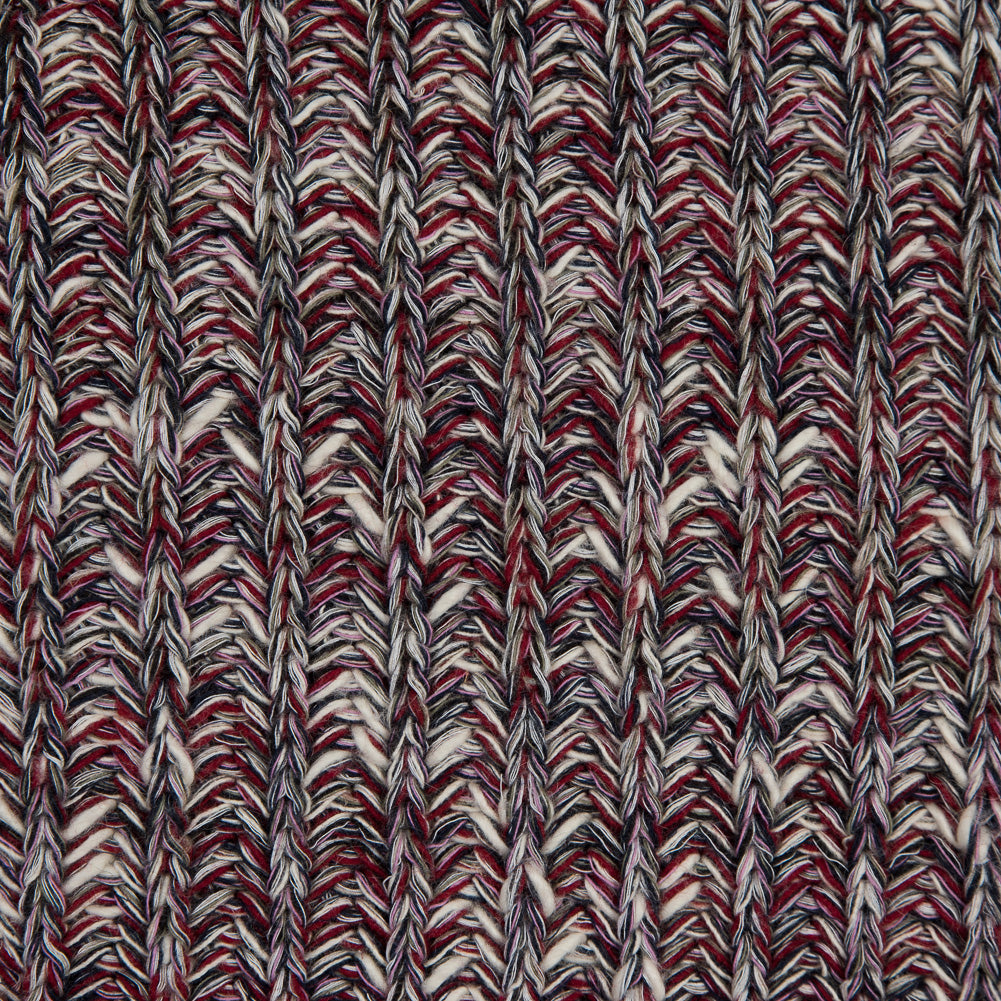 Italian Red, Pink and Navy Chunky Wool Knit Full Italian Red, Pink and Navy Chunky Wool Knit Full