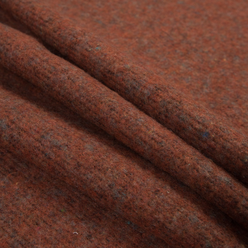 Italian Burnt Orange Double-Sided Brushed Chunky Wool Knit Detail Italian Burnt Orange Double-Sided Brushed Chunky Wool Knit Detail