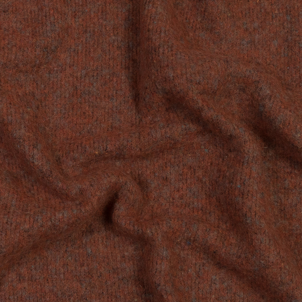 Italian Burnt Orange Double-Sided Brushed Chunky Wool Knit Italian Burnt Orange Double-Sided Brushed Chunky Wool Knit