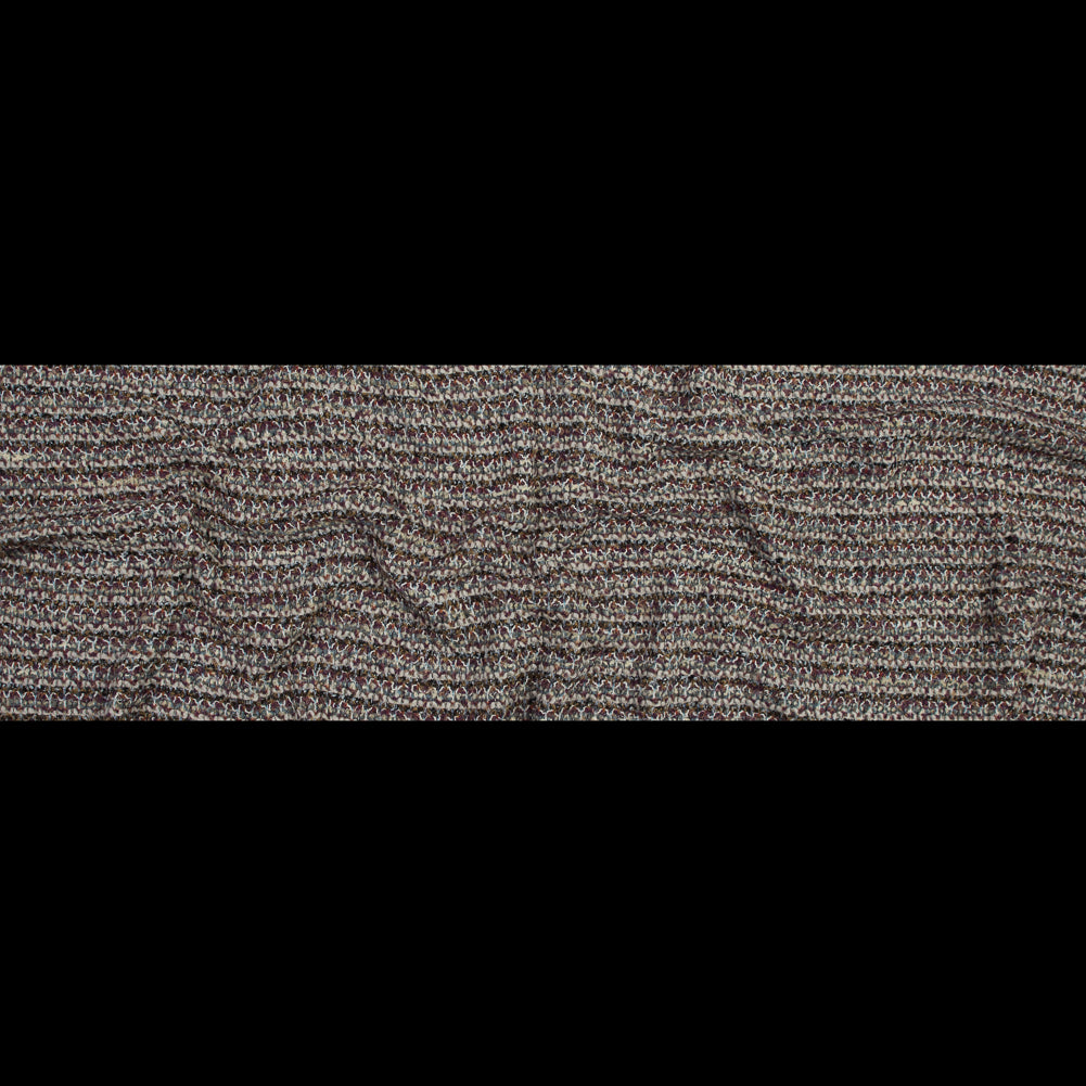 Italian Orange, Green and White Striped Wool Knit Folded