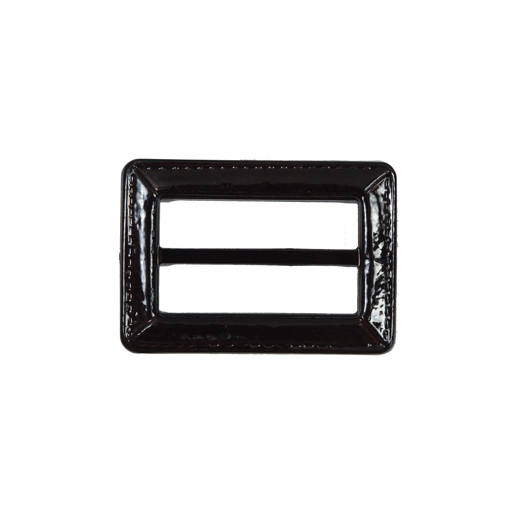 Dark Brown Laquered Leather Buckle - 2" x 1" Dark Brown Laquered Leather Buckle - 2" x 1"