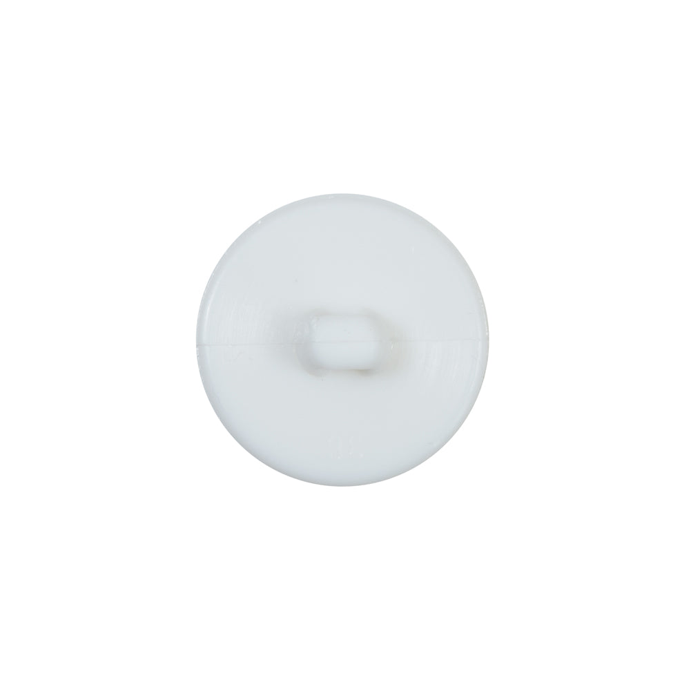 Italian White Plastic Shank Back Button - 28L/18mm Detail