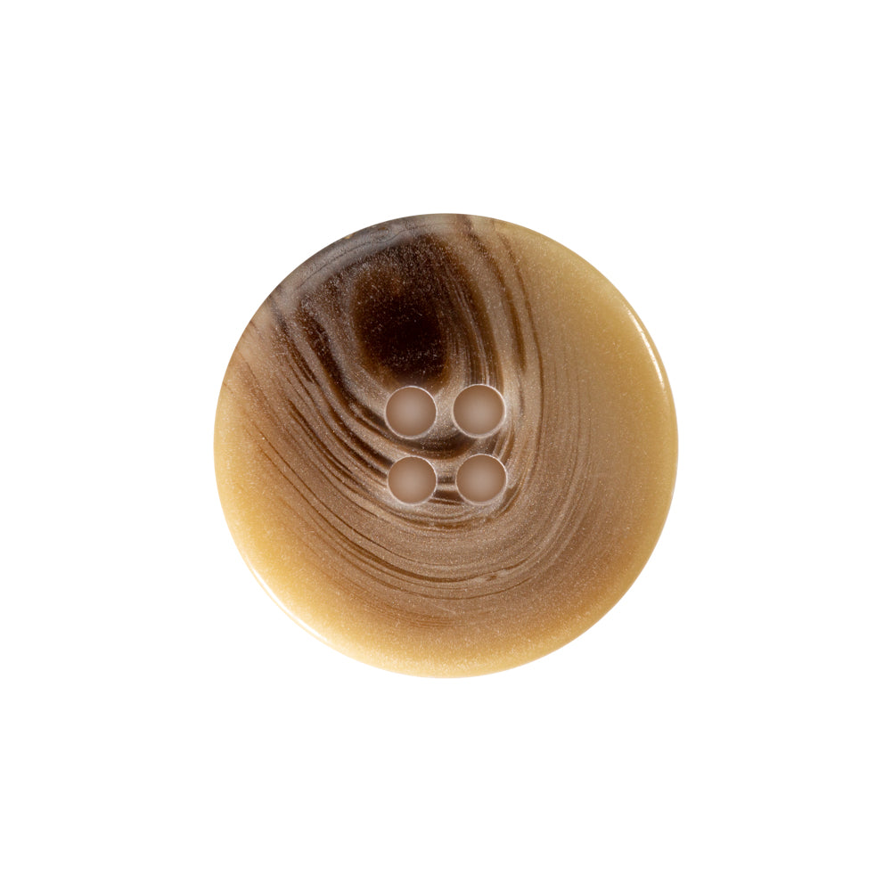 Beige and Brown Plastic 4-Hole Button - 36L/23mm Beige and Brown Plastic 4-Hole Button - 36L/23mm