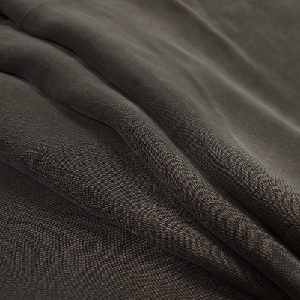 Dusty Olive Cupro Plain Dyed Certified Vegan Fabric Detail Dusty Olive Cupro Plain Dyed Certified Vegan Fabric Detail
