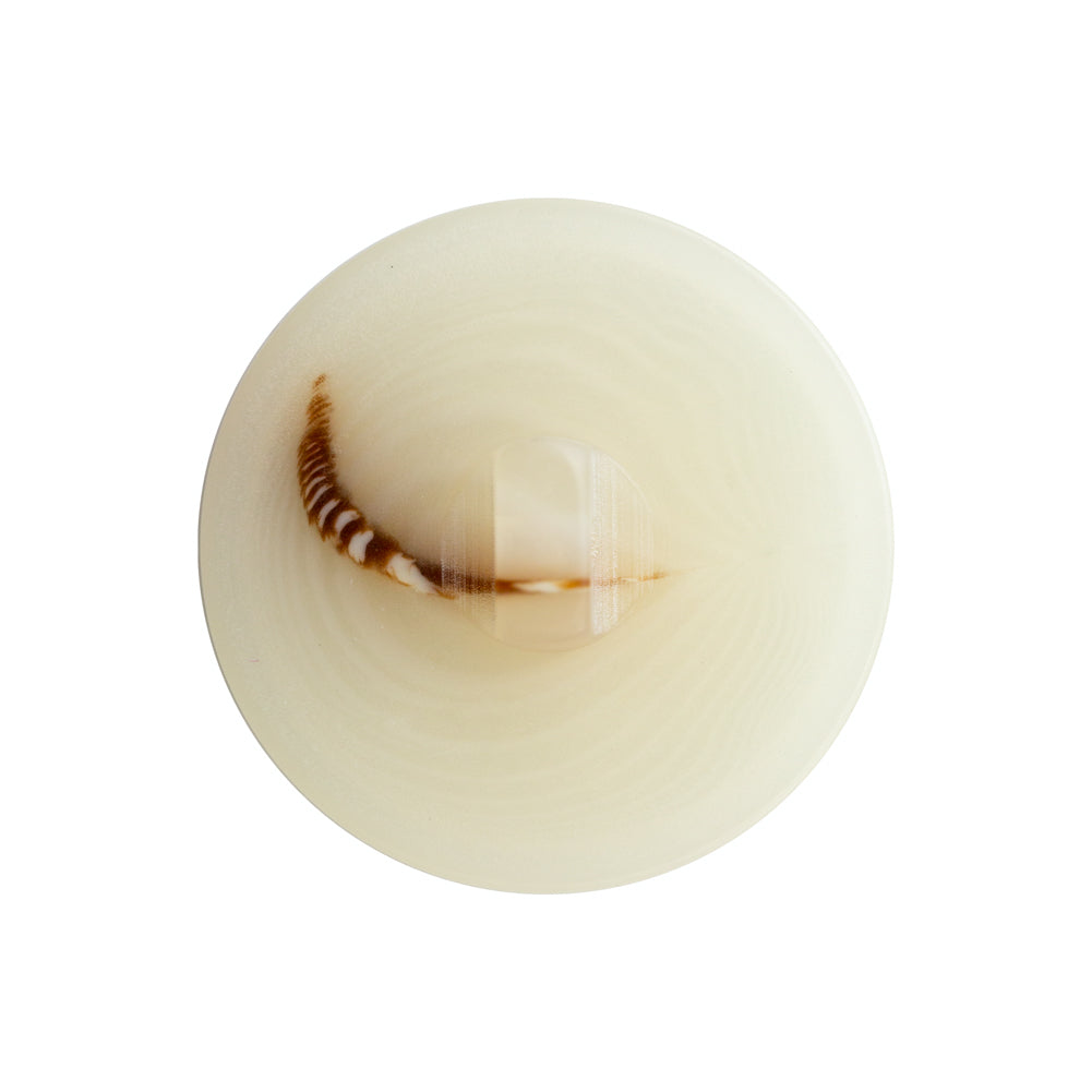 Cream and Brown Horn Shank Back Button - 40L/25.5mm Detail Cream and Brown Horn Shank Back Button - 40L/25.5mm Detail