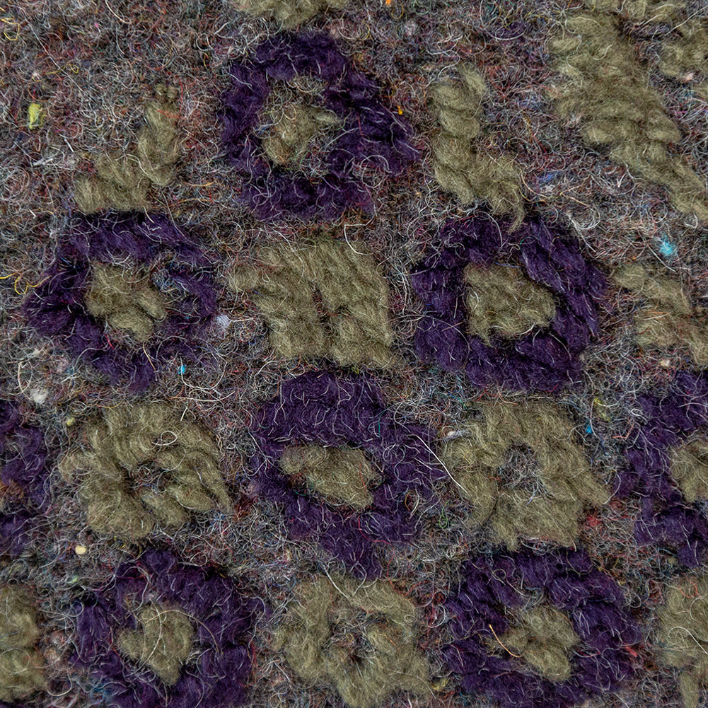 Italian Green and Purple Pattern Play Chunky Wool Knit Full Italian Green and Purple Pattern Play Chunky Wool Knit Full