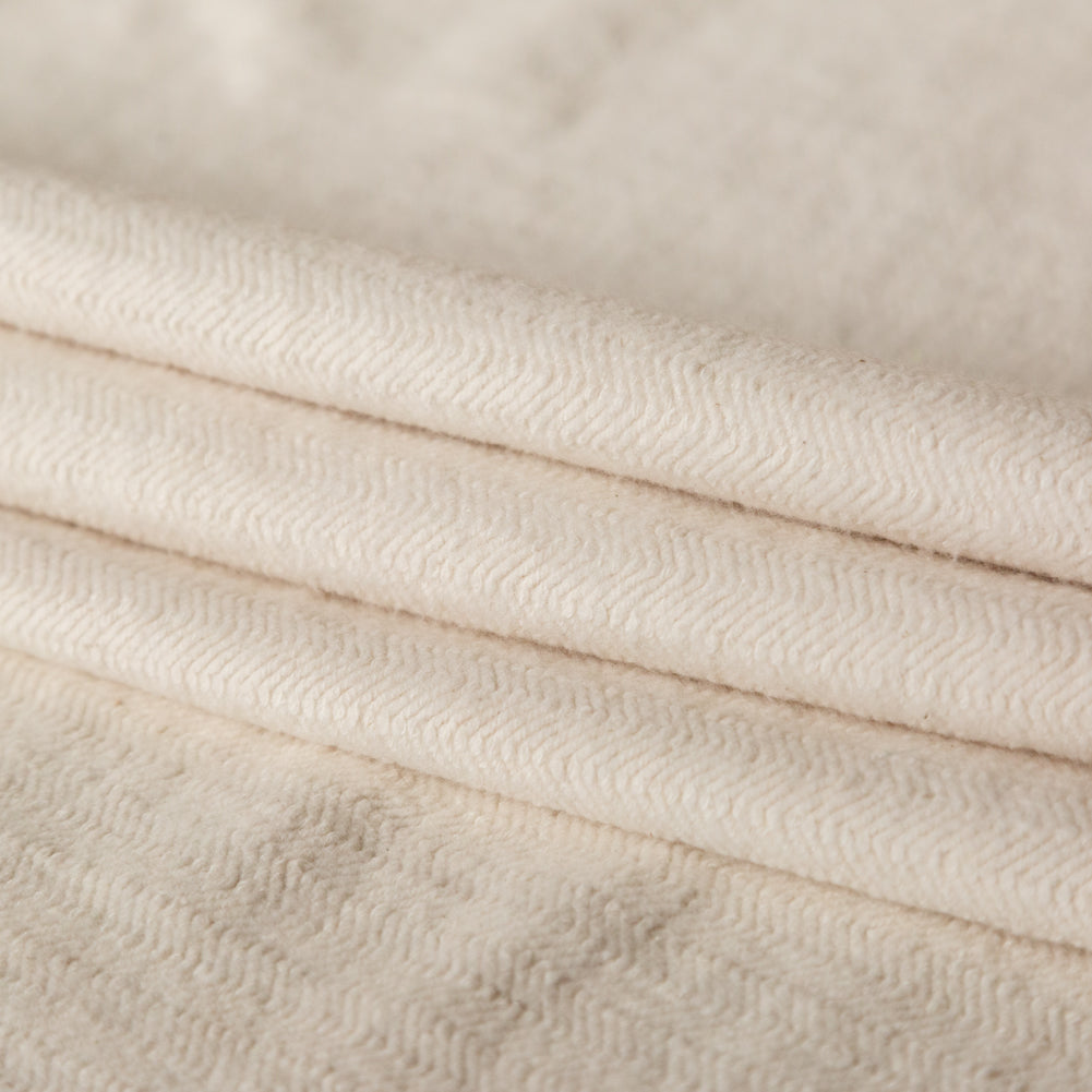 Oatmeal Herringbone Cotton French Terry - Detail Oatmeal Herringbone Cotton French Terry - Detail