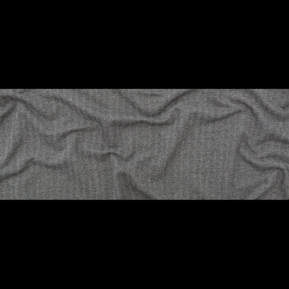 Charcoal Herringbone Cotton French Terry Folded Charcoal Herringbone Cotton French Terry Folded