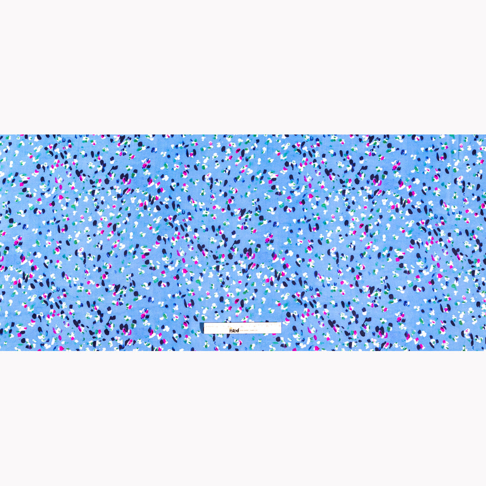 Carolina Herrera Light Blue, Green and Pink Abstract Printed Silk Chiffon Full Carolina Herrera Light Blue, Green and Pink Abstract Printed Silk Chiffon Full