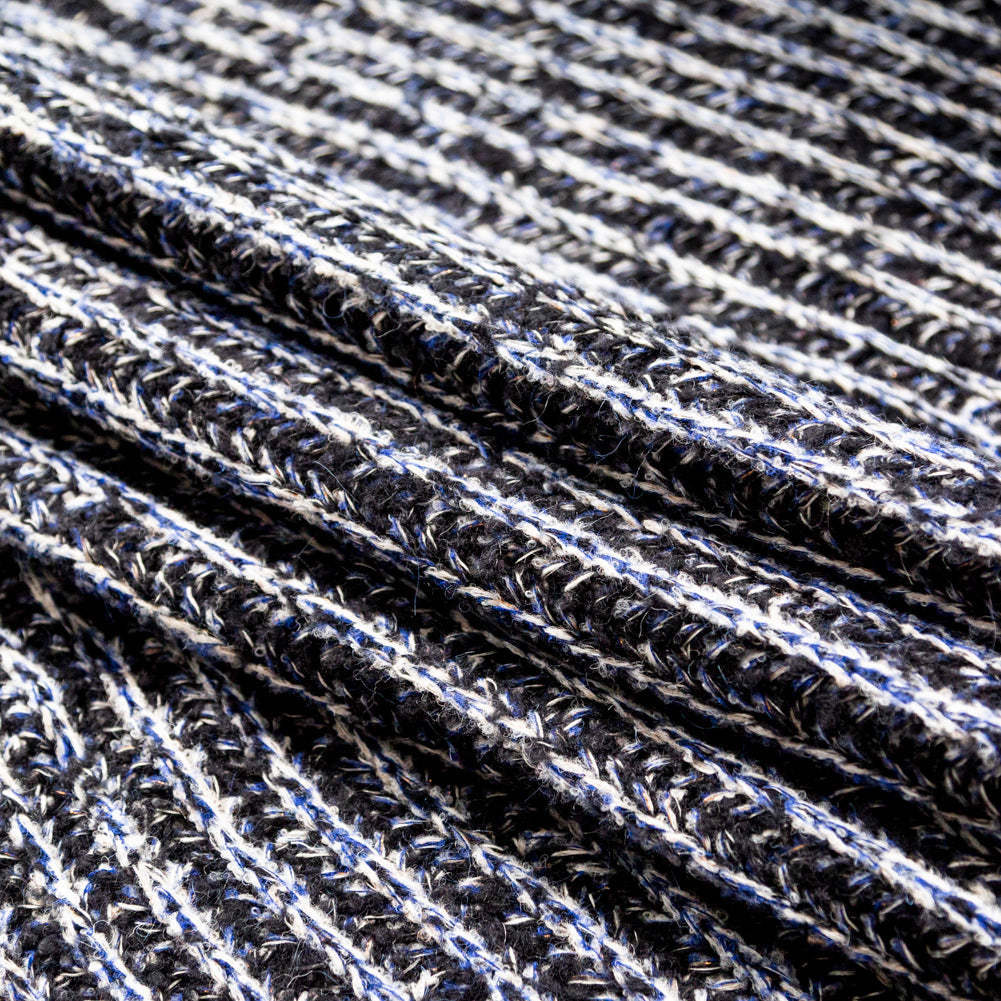 Navy and White Chunky Wool Knit Detail Navy and White Chunky Wool Knit Detail